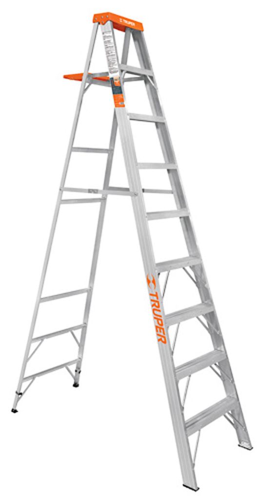 Escalera de tijera tipo ll 8 peldaños y bandeja, Truper EST-28, 10338