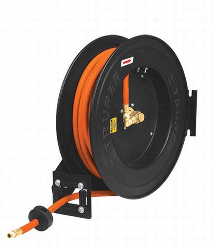 Manguera de hule p/compresor, 15 m x 3/8', carrete retráctil CAMAI-15, 10388