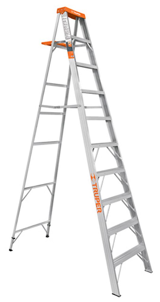 Escalera de tijera tipo II 9 peldaños y bandeja, Truper EST-29, 10436