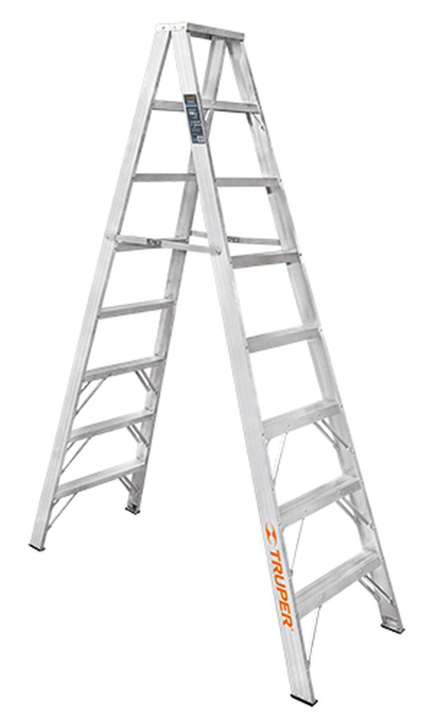 Escalera de tijera doble, tipo ll, 7 escalones, Truper ESTD-27, 10498