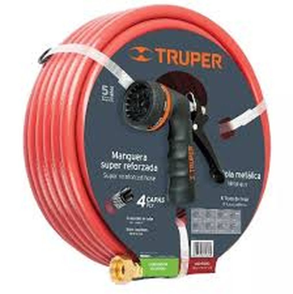 Combo manguera MAN-20X1/2X y pistola de riego PR-208, Truper COMBO-200, 10864