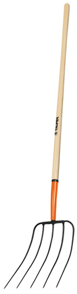 Bieldo para paja, 5 dientes cabeza grande, mango 48', Truper BPJ-5B, 11008