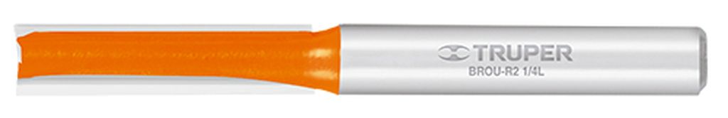 Broca para router, recta 2 filos, 1/4', larga, Truper BROU-R2-1/4L, 11453