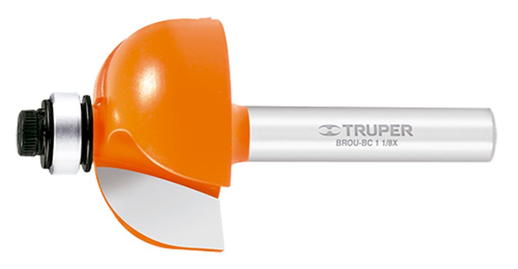 Broca para router, bocel cuarto, 1-1/8' con balero, Truper BROU-BC1-1/8X, 11485