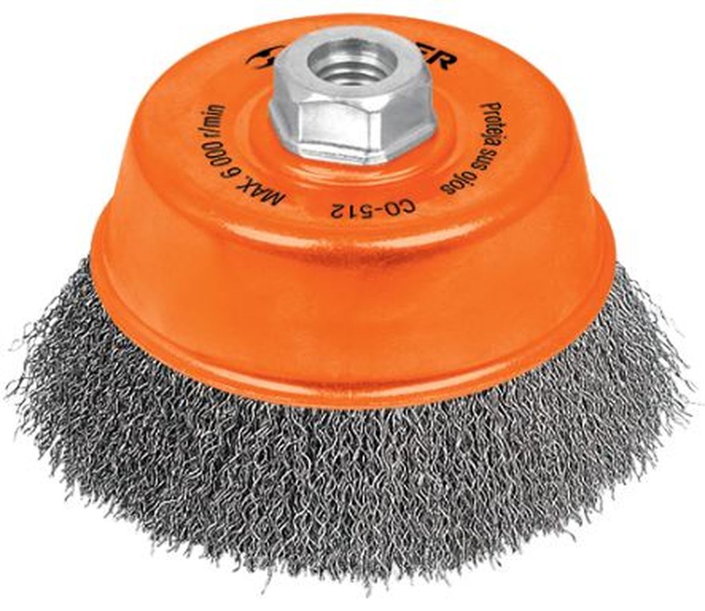 Carda copa 5' alambre ondulado fino, eje 5/8'-11, Truper CO-512, 11535