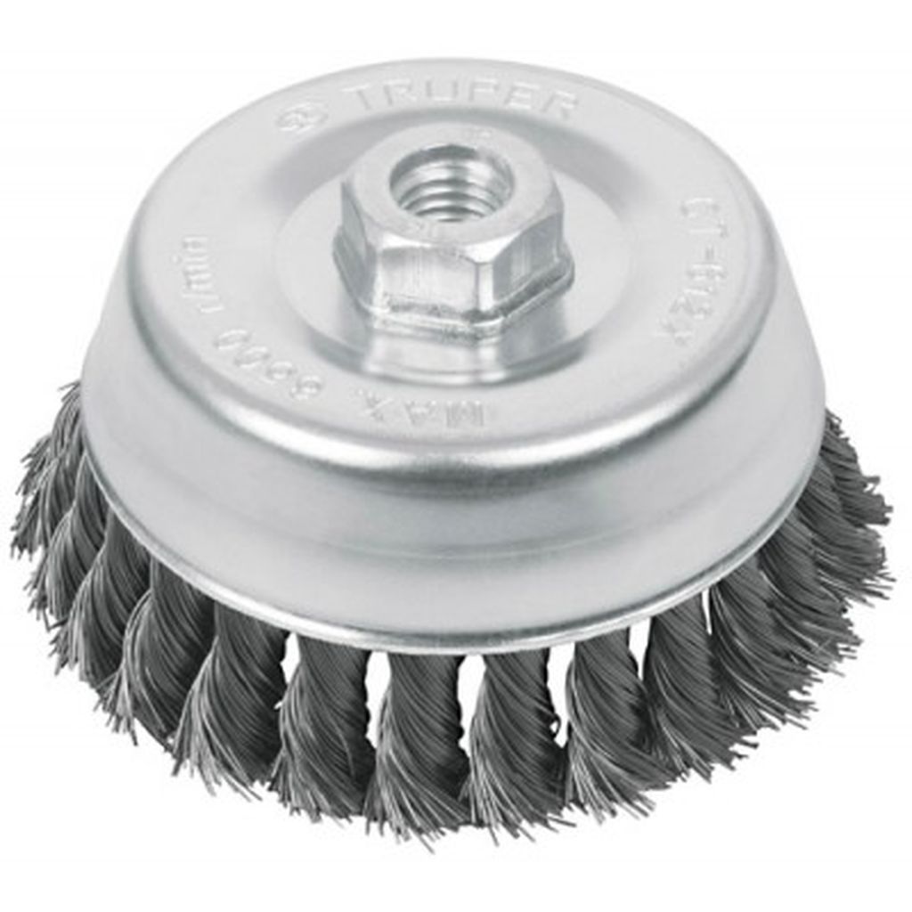 Carda copa 5' alambre trenzado grueso, eje M14, Truper CT-612MX, 11543