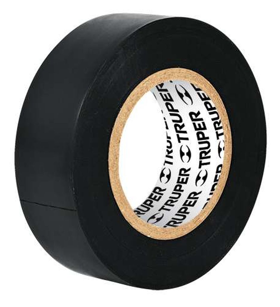 Cinta de aislar de 9 m x 19 mm, negra, Truper M-22, 12501