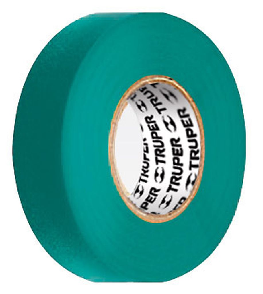 [12502] Cinta de aislar de 18 m x 19 mm, verde, Truper M-33V, 12502