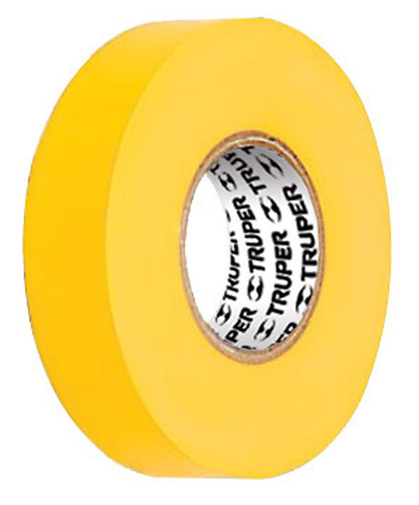 [12503] Cinta de aislar de 18 m x 19 mm, amarilla, Truper M-33A, 12503