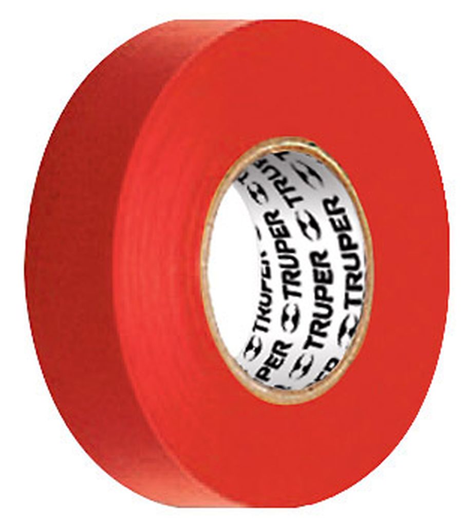[12504] Cinta de aislar de 18 m x 19 mm, roja, Truper M-33R, 12504