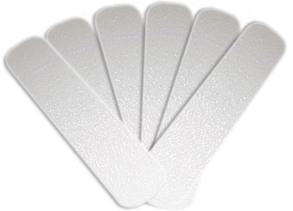 Tarjeta 6 tiras 23cm antiderrapantes blancas 50mm c/abrasivo CIA-02B, 12531