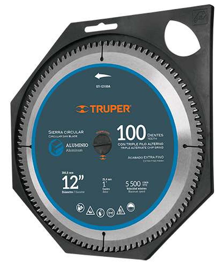Disco sierra 12' para aluminio, 100 dientes centro 1' ST-12100A, 12686