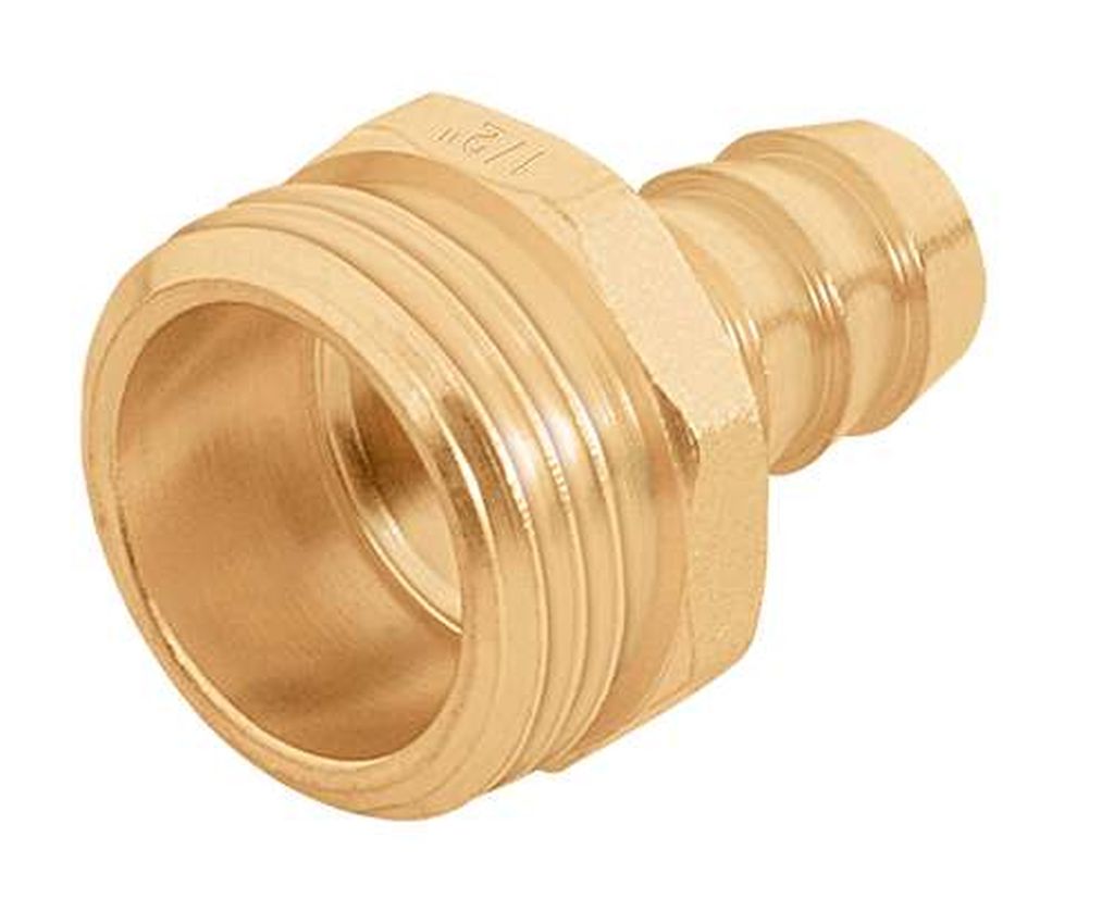 Conector 1/2' macho de latón sólido para manguera, Truper CM-1/2B, 12702