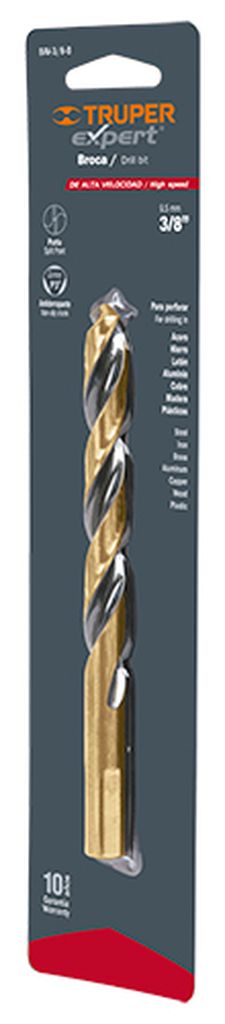 Broca HSS 3/8' Trugold para metal en blíster, Expert BAV-3/8-B, 12748