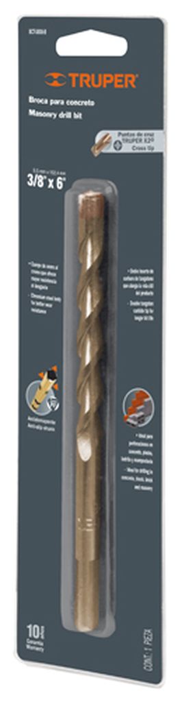 Broca para concreto de 3/16 x 4' en blíster, Truper BCT-3/16X4-B, 12752