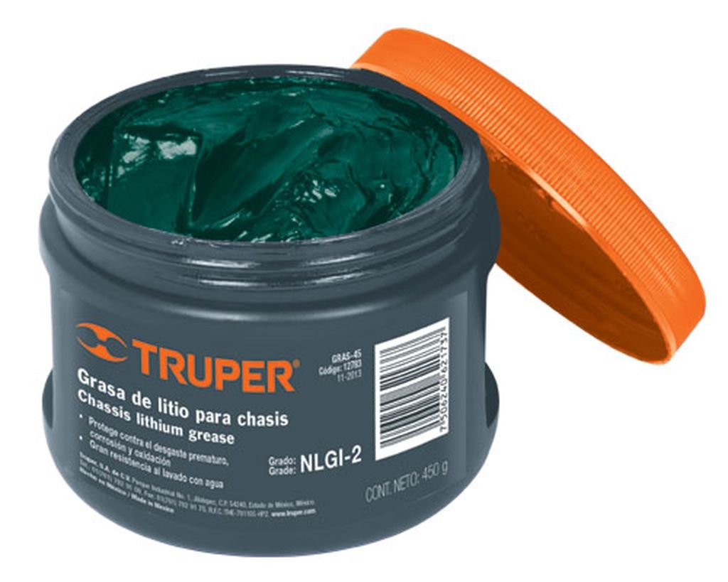 Grasa de jabón base litio para chasis, 450 g, Truper GRAS-45, 12783