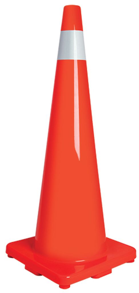 Cono de precaución de 90 cm de PVC con reflejante, Truper CONO-90R, 13127