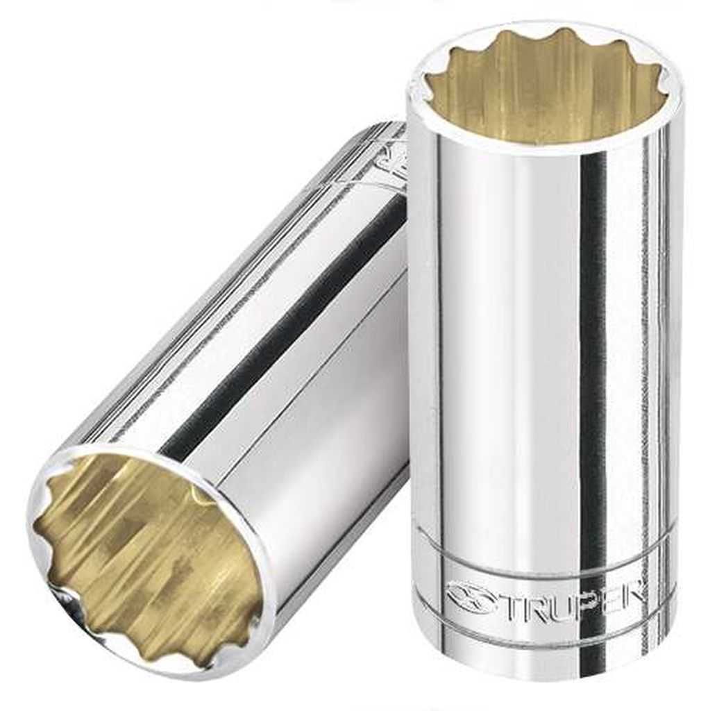 Dado largo de 1-1/8', 12 puntas, cuadro 1/2', Truper D-1236-EL, 13372