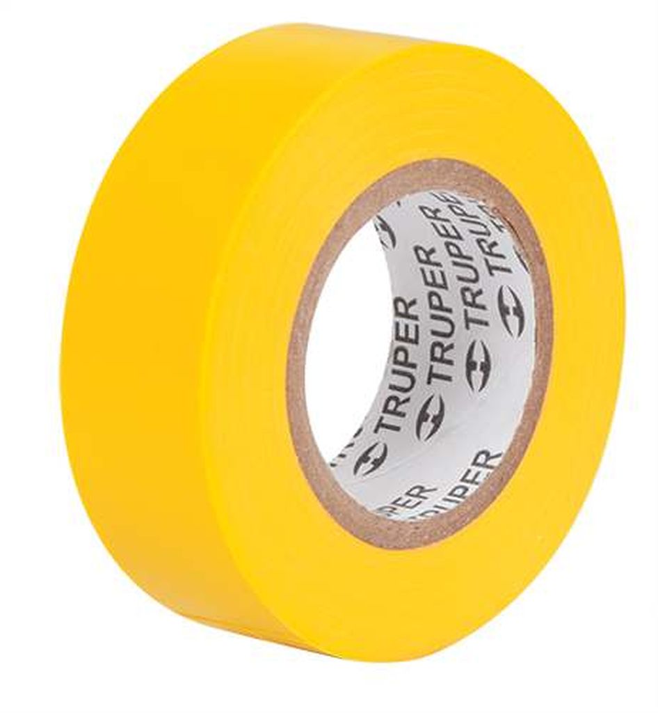 [13512] Cinta de aislar de 9 m x 19 mm, amarilla, Truper M-22A, 13512