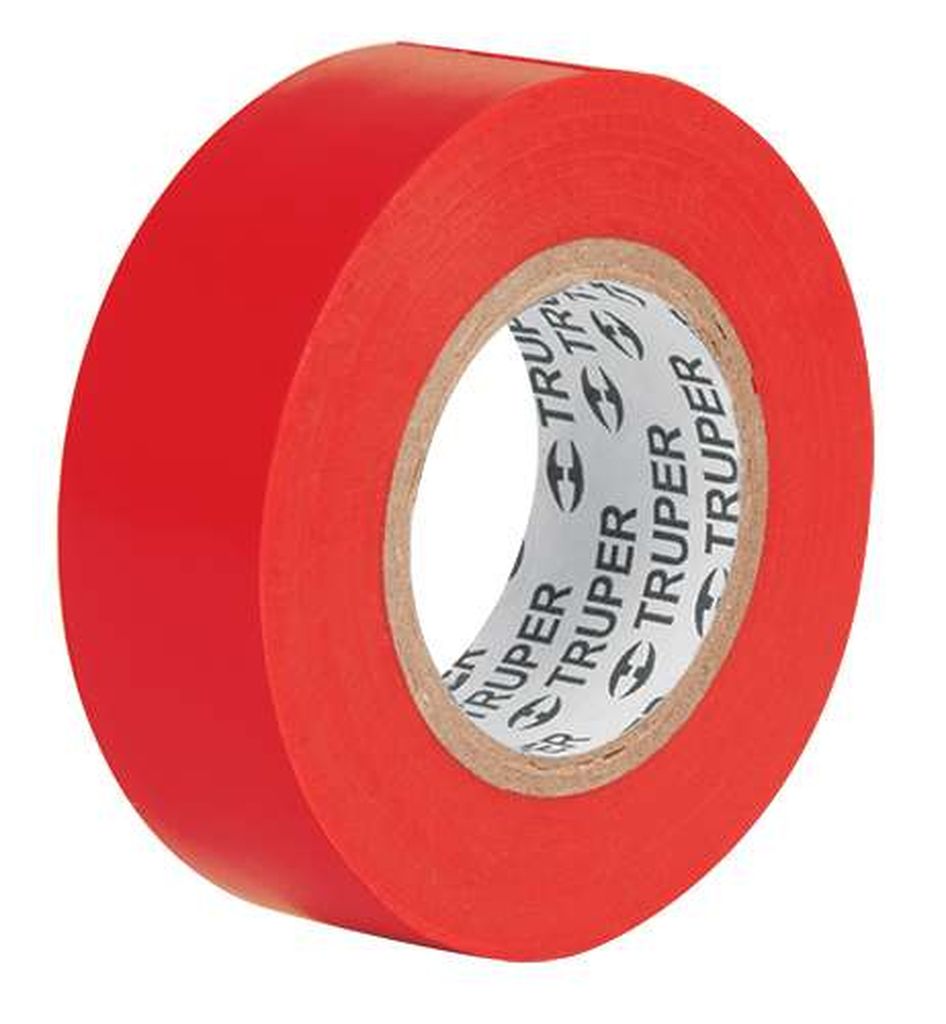 [13513] Cinta de aislar de 9 m x 19 mm, roja, Truper M-22R, 13513
