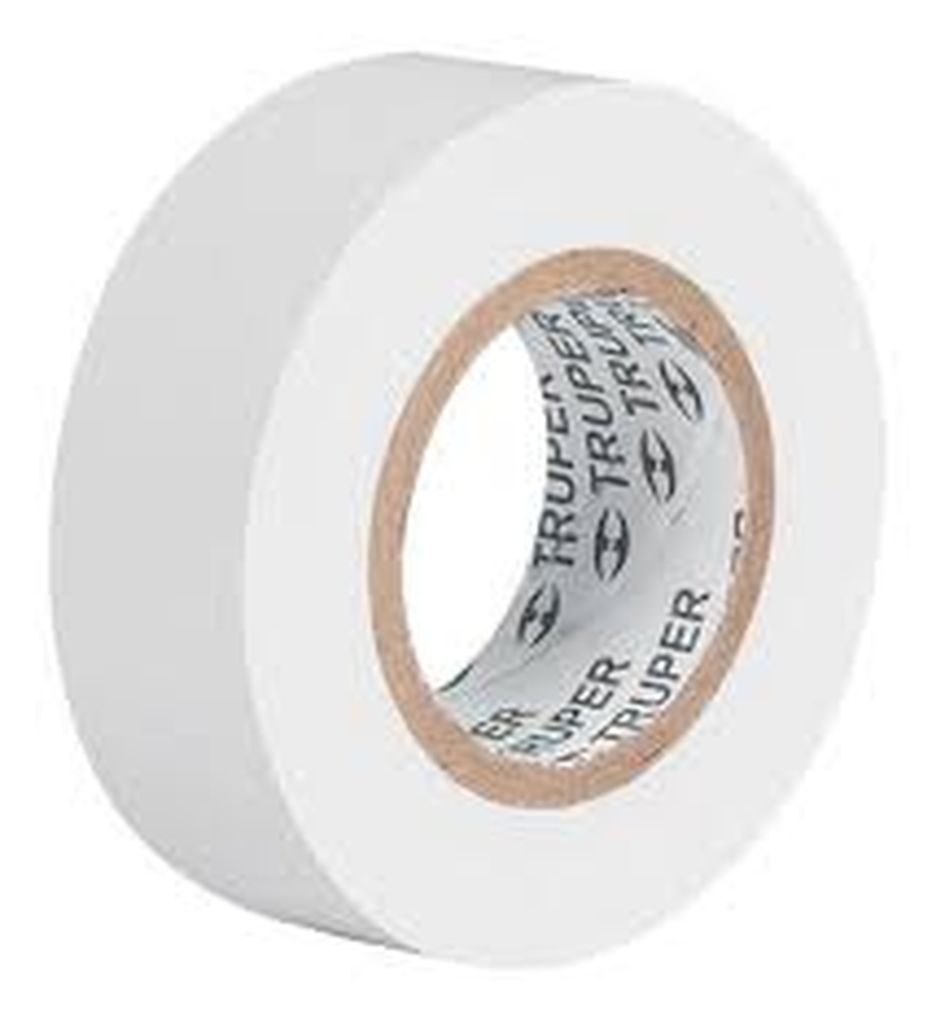 [13515] Cinta de aislar de 9 m x 19 mm, blanca, Truper M-22B, 13515