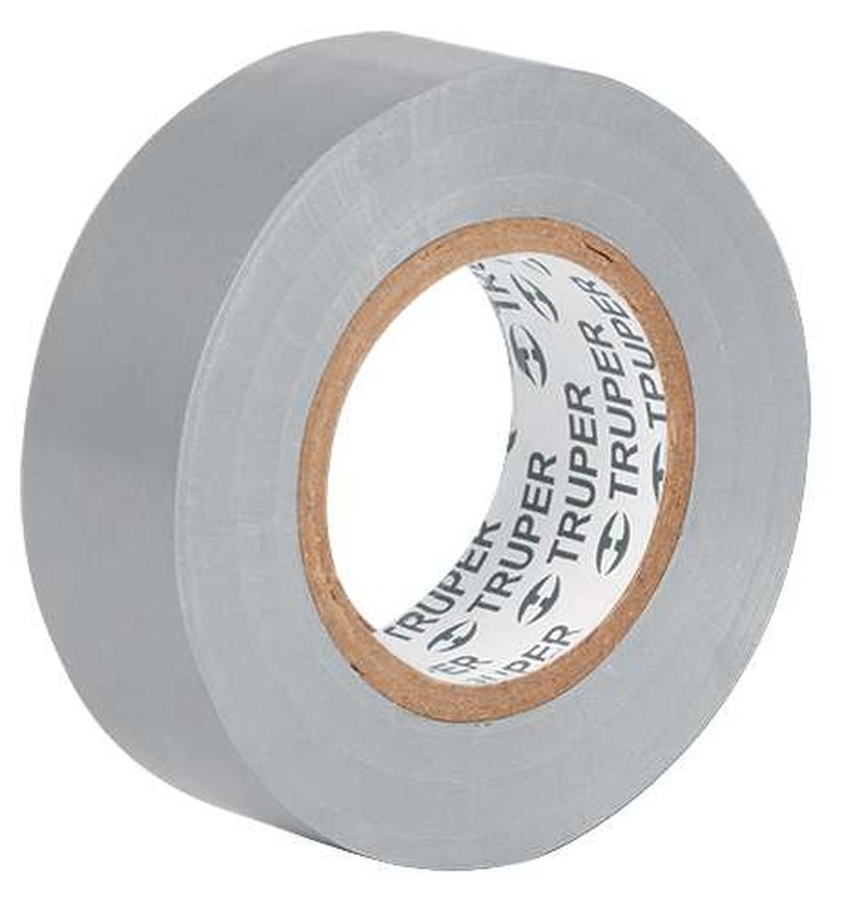 Cinta de aislar de 9 m x 19 mm, gris, Truper M-22G, 13516