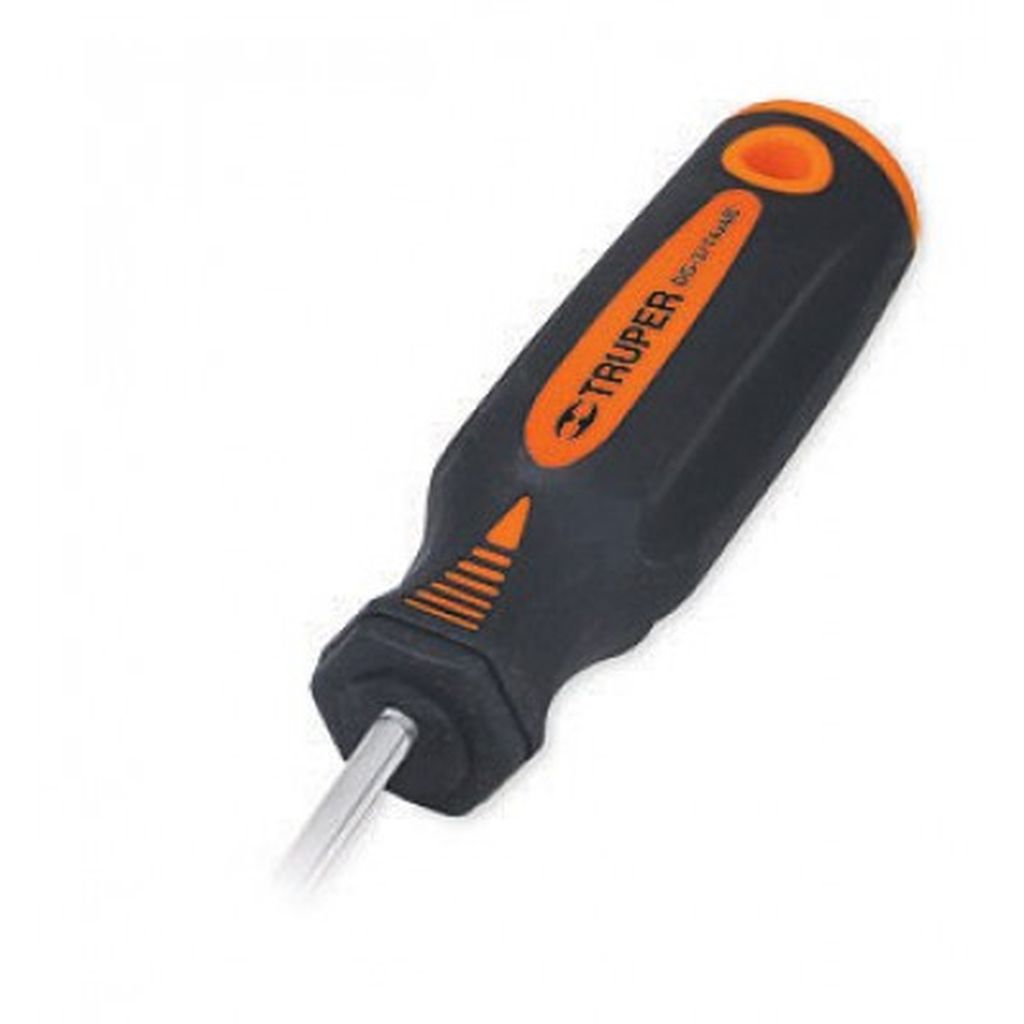 Desarmador cabinet 1/8' x 6' mango Comfort Grip, Truper DG-1/8X6B, 14025