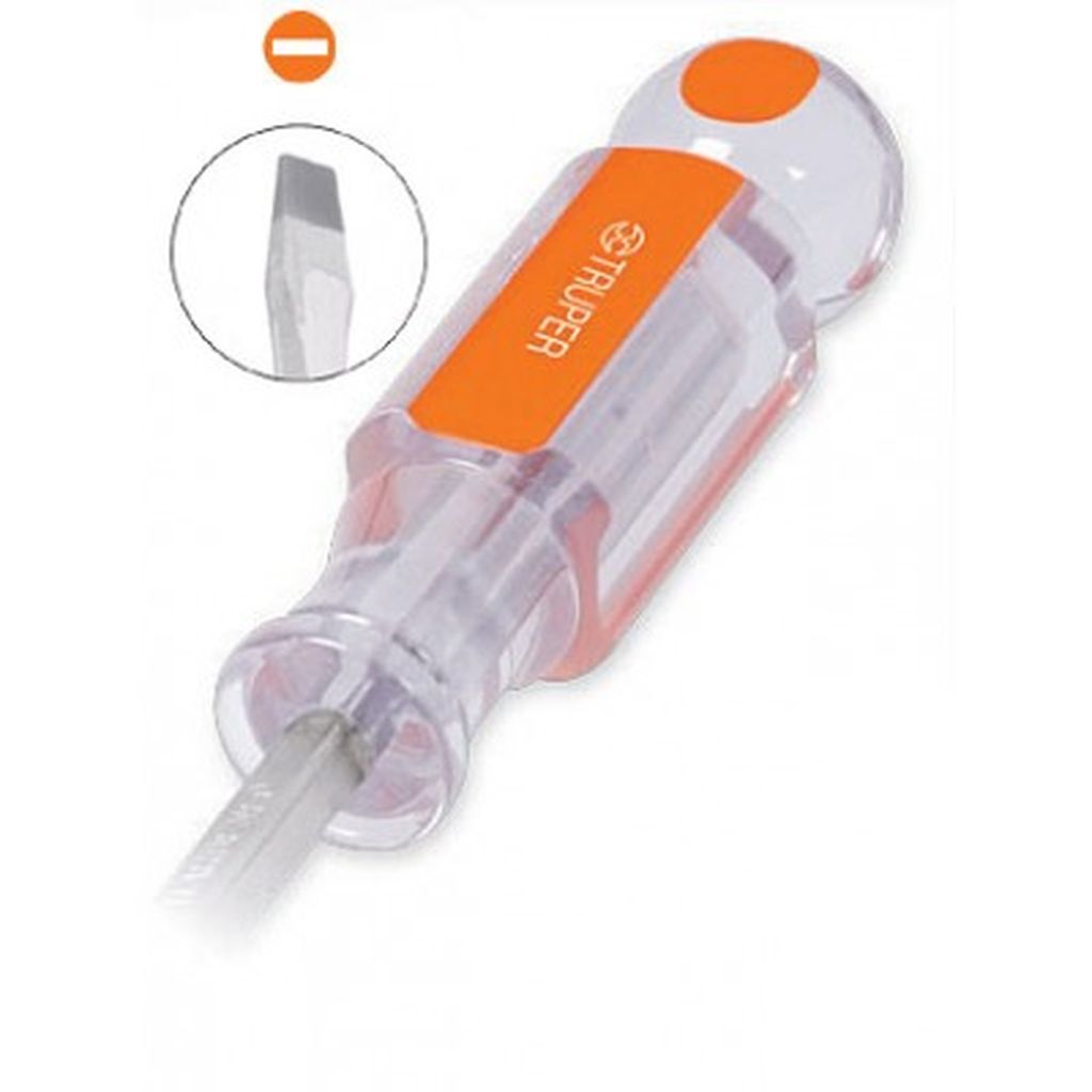 Desarmador plano 1/4 x 6' barra cuadrada mango acetato DC-1/4X6, 14095