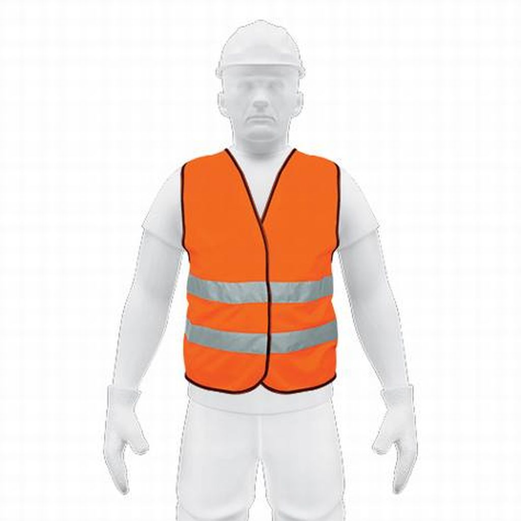 Chaleco de seguridad naranja con cintas de alta visibilidad CHS-500N, 14426