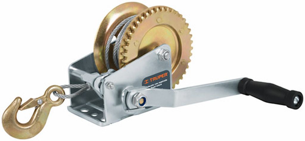Malacate de manivela 300 kg con cable, Truper MAW-27C, 14719