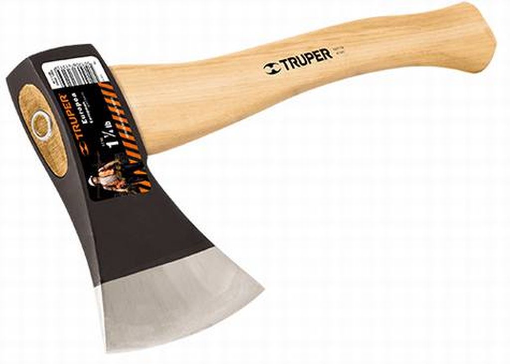Hacha europea, 600 g, mango hickory 14', Truper HE-600, 14954
