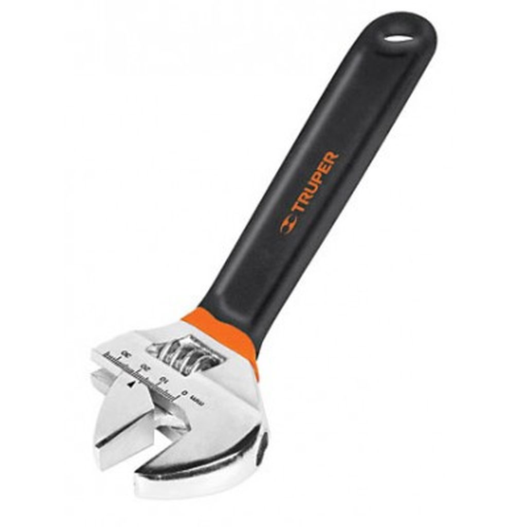 Llave ajustable (perico) 8' cromada mango de PVC, Truper PET-8X, 15510