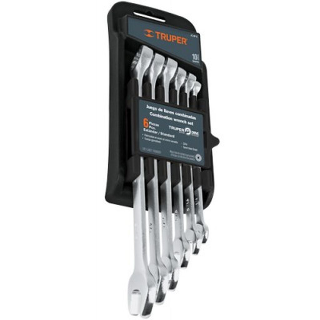 Juego de 6 llaves combinadas mm granalladas, Truper JC-6M-E, 15771