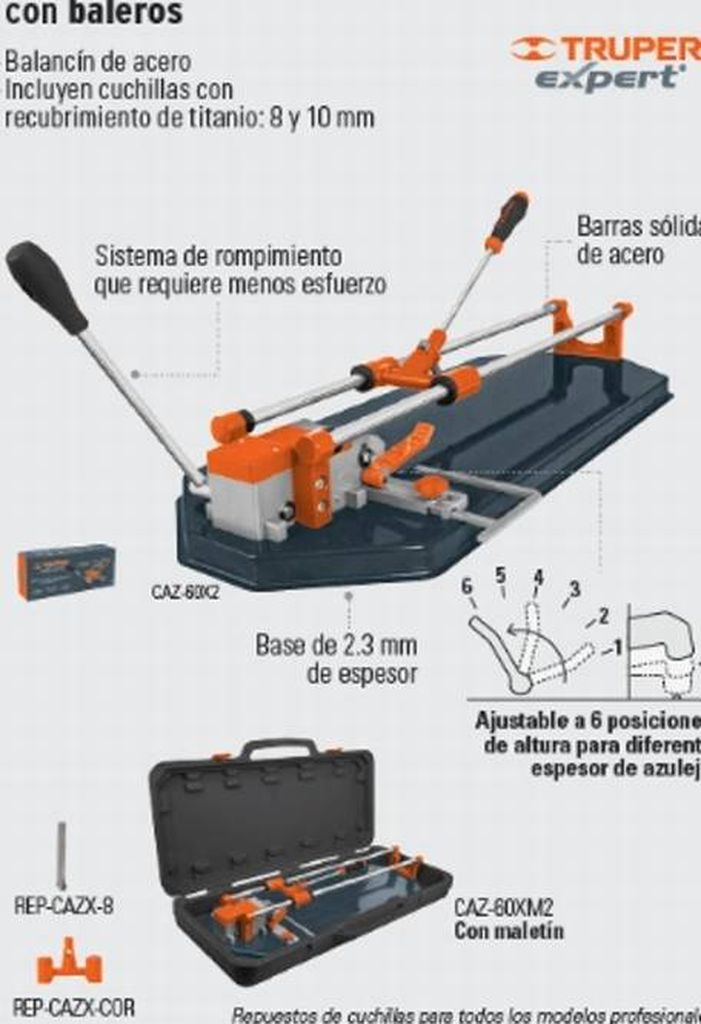 Cortador azulejo 23' (58 cm) romp.multipunto maletín, Expert CAZ-60XM2, 15826