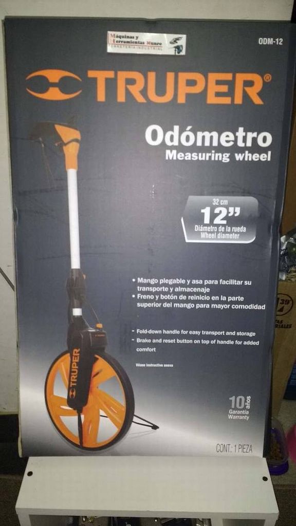 Odómetro con freno, rueda de 13', Truper ODM-12, 15831