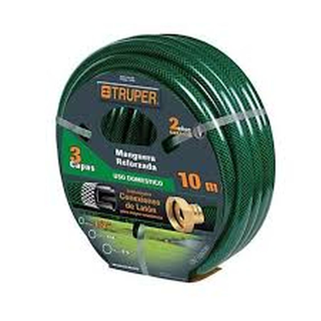 Manguera 1/2' reforzada 3 capas 20 m conexiones de metal MAN-20X1/2R, 16032