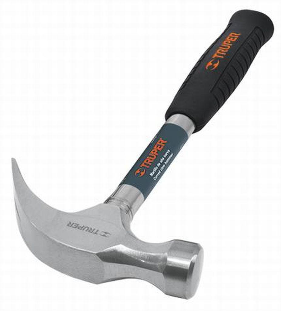 Martillo pulido 16 oz uña curva, mango tubular c/neopreno SJ-16, 16700