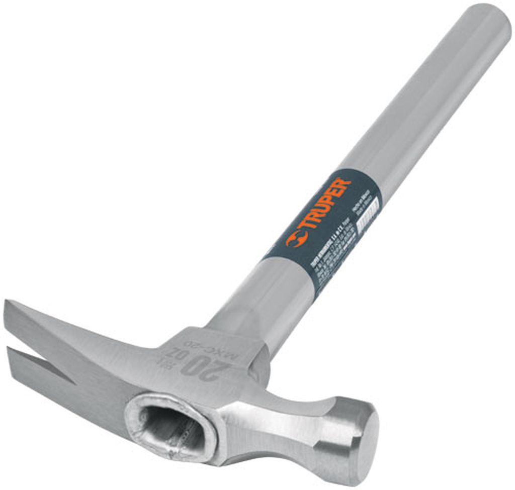 Martillo tubular pulido 20 oz uña recta, Truper MTR-20, 16703