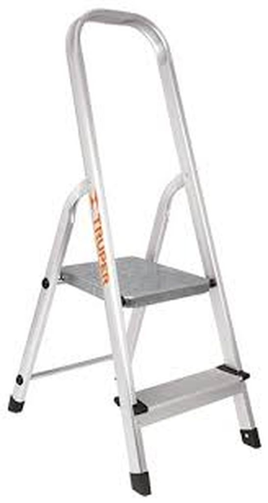 Escalera tubular plegable, 2 peldaños, aluminio, Truper ESTU-2A, 16763
