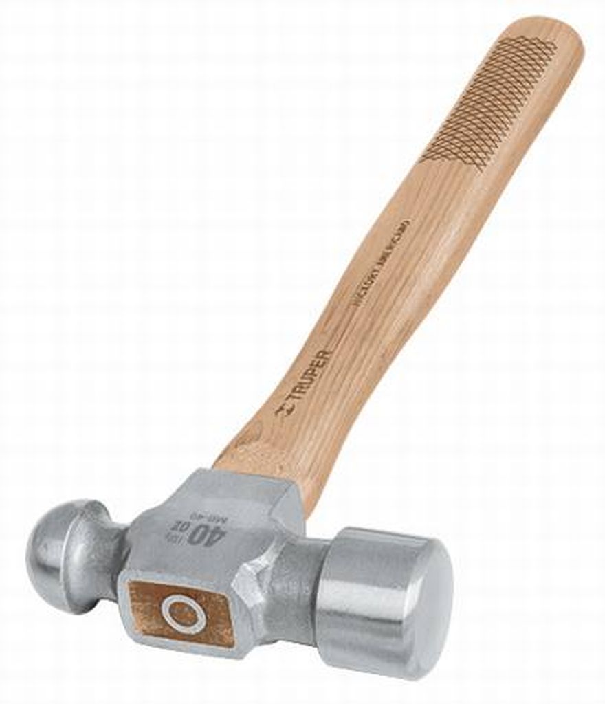 Martillo pulido de bola 40 oz mango hickory, Truper Grip MB-40, 16905