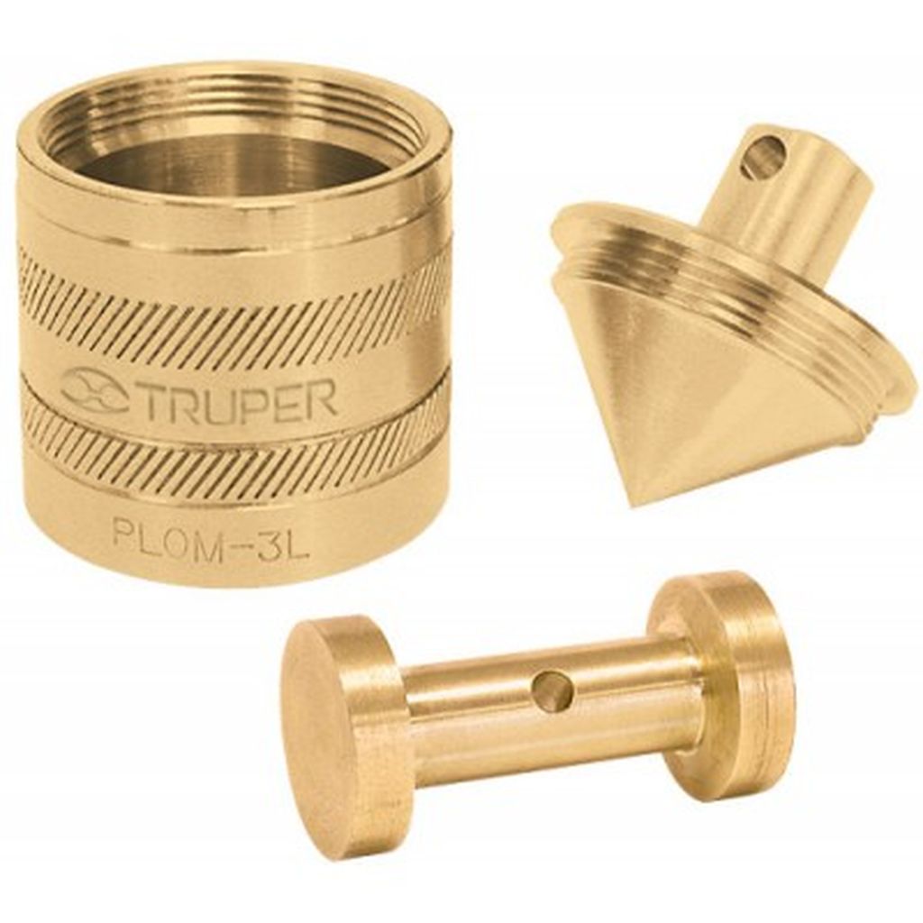 Plomada de latón 24 oz con centro y guía magnética, Truper PLOM-4L, 17069