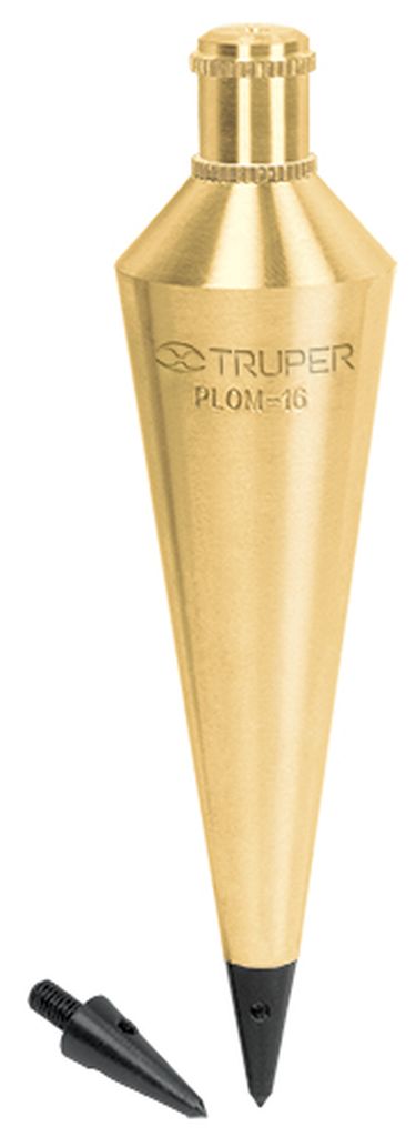 Plomada de latón 16 oz, Truper PLOM-16, 17072