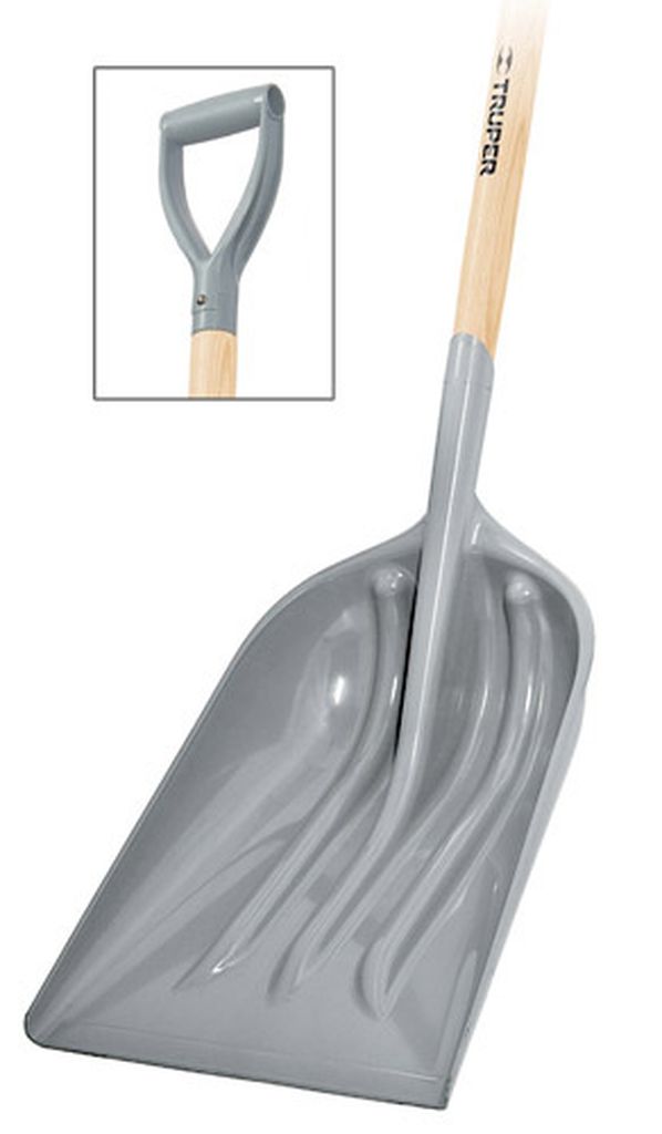 Pala sanitaria cabeza plástica, puño 'Y', mango 27', Truper PAPLA-12, 17252