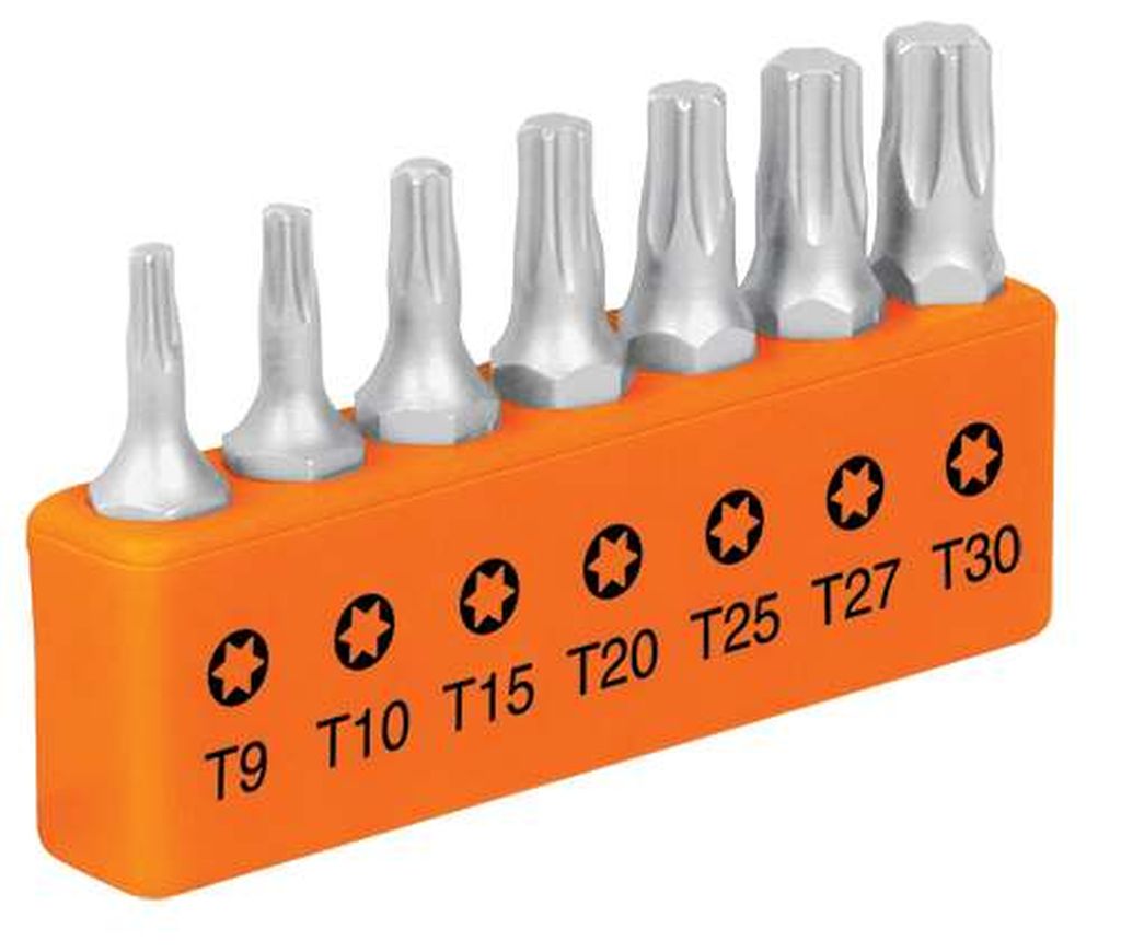 Juego de 7 puntas torx combinadas largo 1', Truper Expert P7-15T, 17795