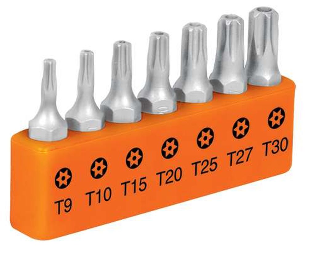 Juego de 7 puntas torx combinadas c/seguro largo 1', Expert P7-15TS, 17797
