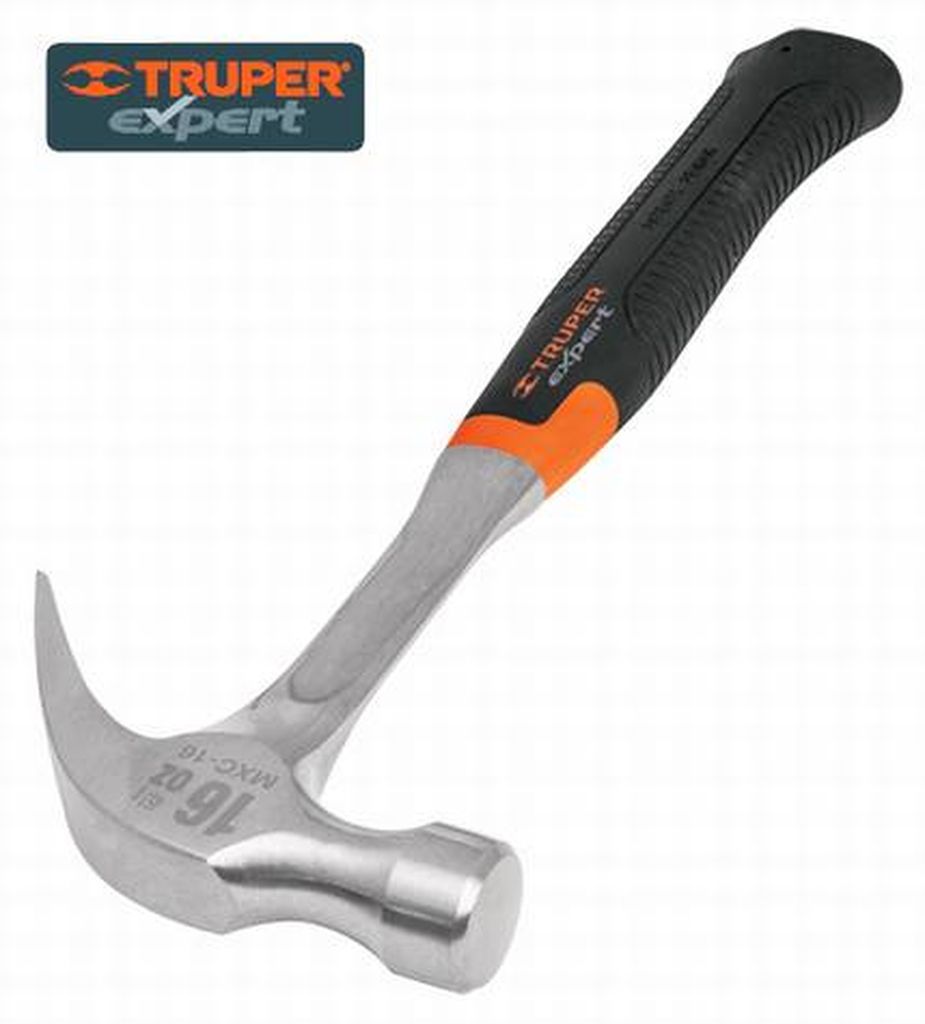 Martillo forjado 16 oz uña curva, mango con neopreno, Expert MXC-16, 17856