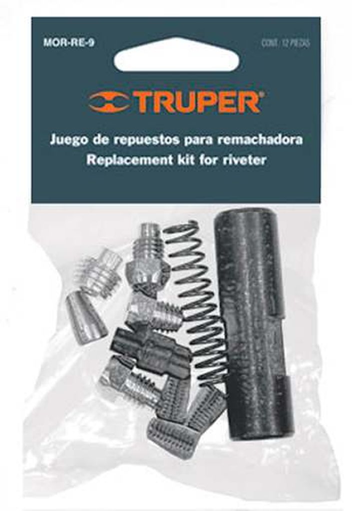 Kit de refacciones y mordazas para remachadora RE-9, Truper MOR-RE-9, 17973