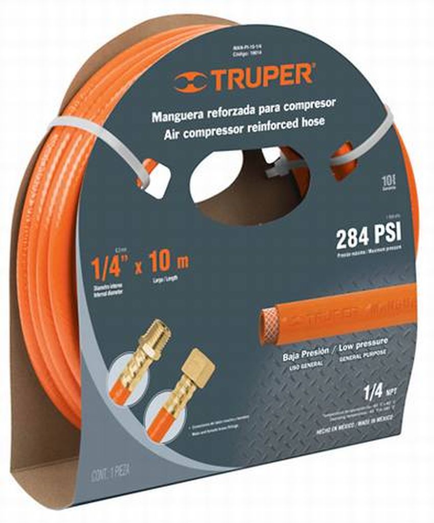 Manguera de PVC para compresor, 5 m x 1/4', Truper MAN-PI-5-1/4, 19013