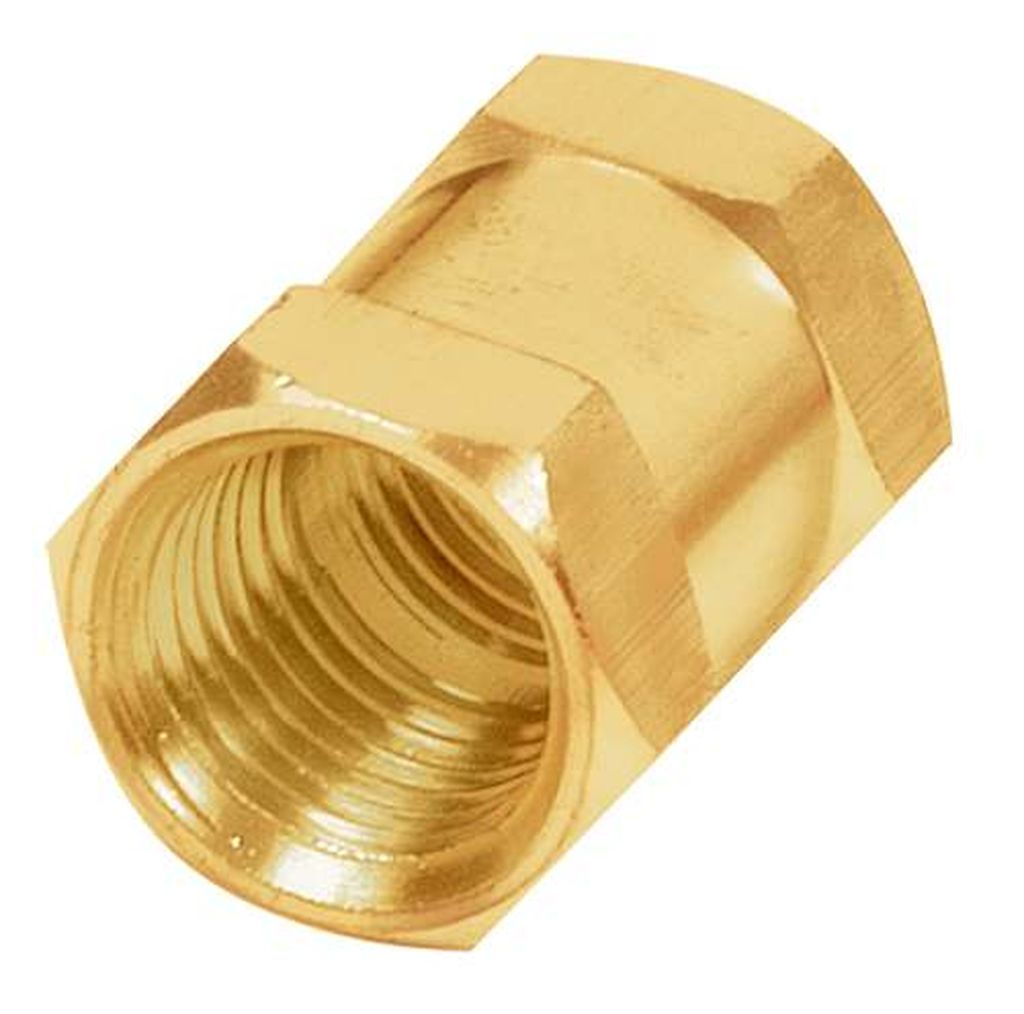 Cople de latón, tipo FF, cuerda 1/4 NPT, Truper COPLE, 19025
