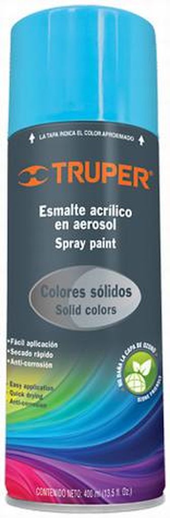 Pintura en aerosol, azul, bote esbelto, 400 ml, Truper PA-AZ, 19039